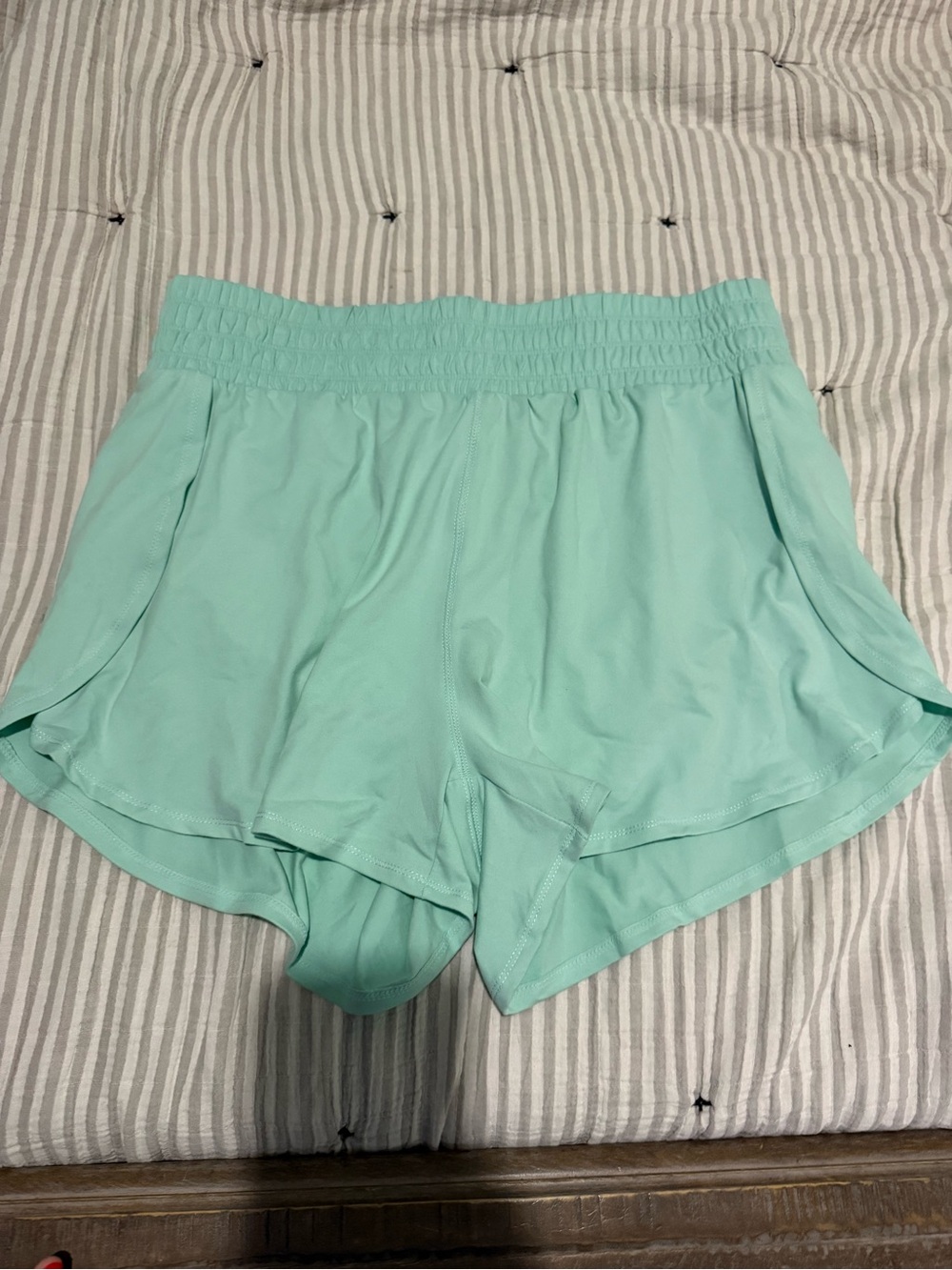 Women’s Mint Athletic Running Shorts with Elastic Smocked Waistband, NWOT
